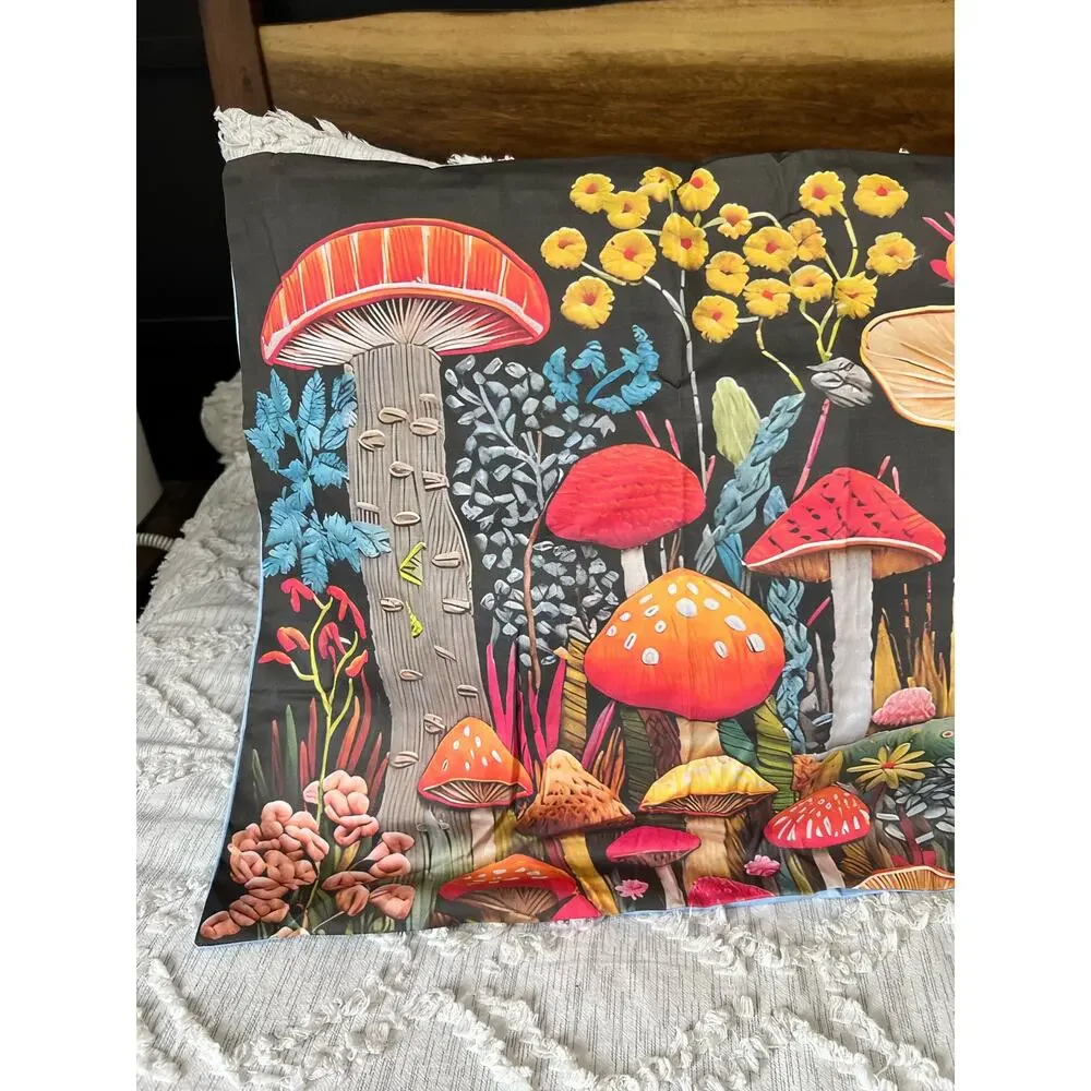 Handmade Mushroom Duvet and 2 Pillow Shams 90x90 Queen Size *Read